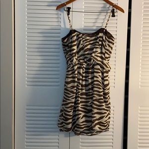 Brown/beige animal print mini dress